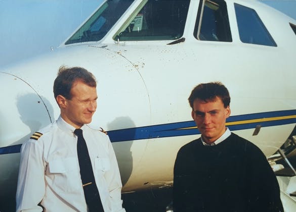 Richard Wärendh (to the right) the same year as Avipart was founded